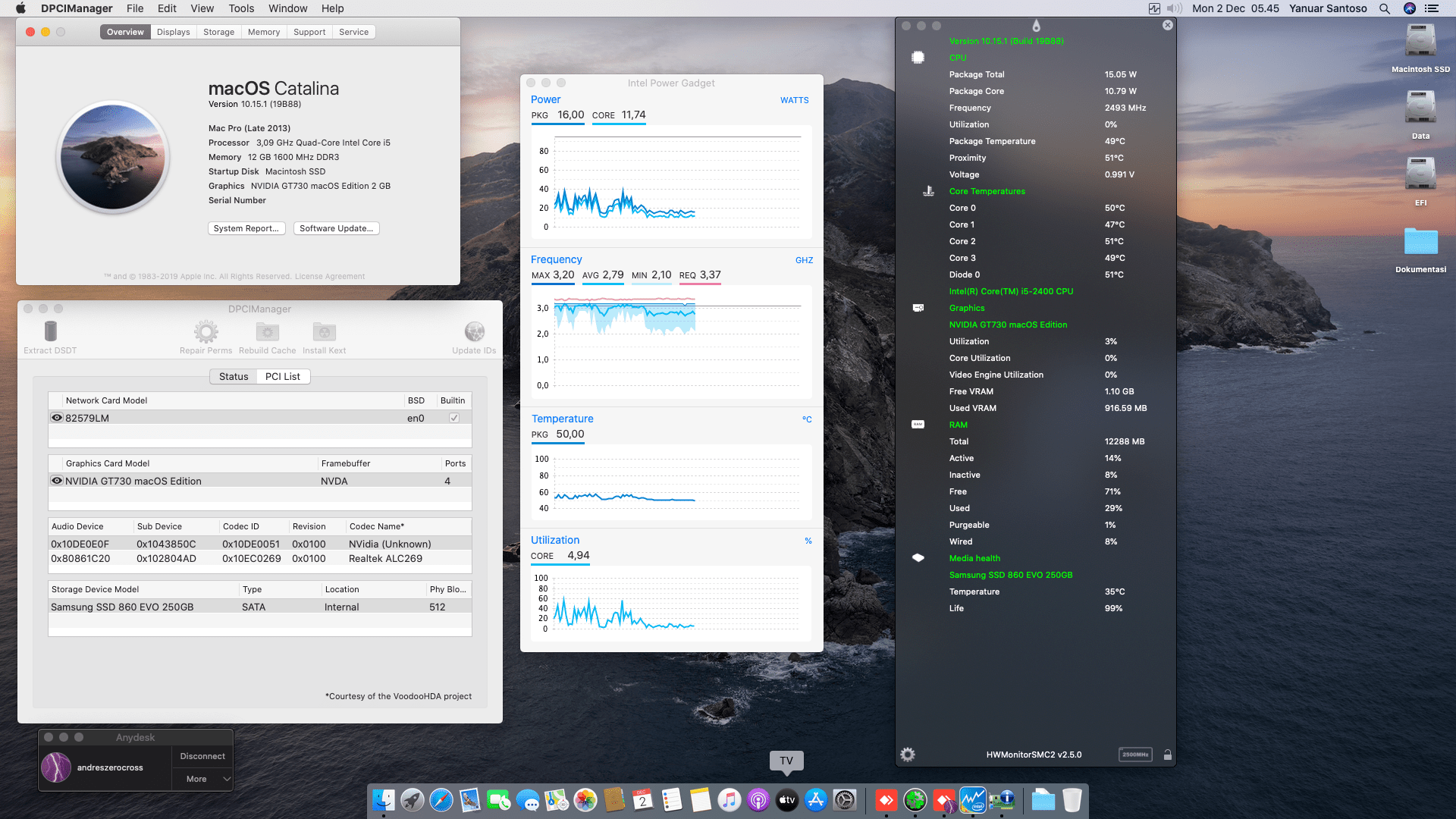 Success Hackintosh macOS Catalina 10.15.1 Build 19B88 at Dell Optiplex 790 + GT 730